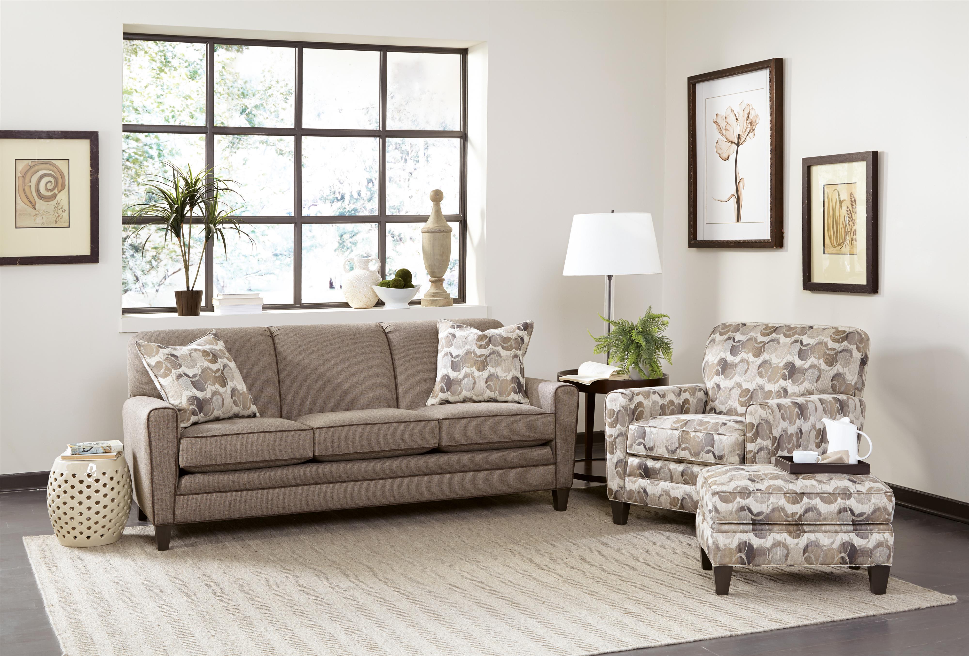 Smith Brothers 225 Sofa with Tapered Track Arms Darvin Furniture Sofas